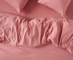 Dusty Pink Linen Blend Duvet Cover