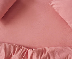 Dusty Pink Linen Blend Fitted Sheet