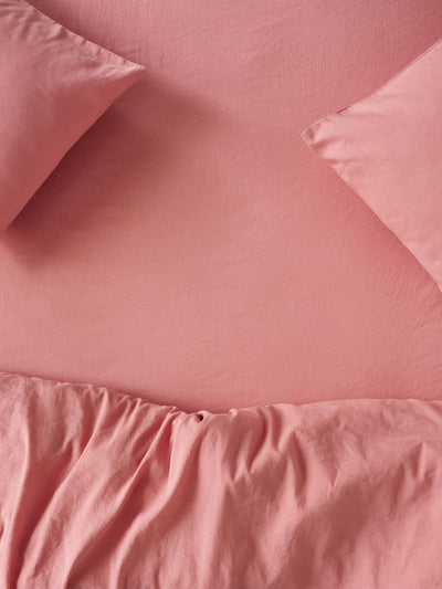 Dusty Pink Linen Blend Fitted Sheet