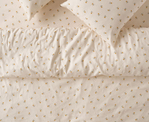 Honey Posy Bud Linen Blend Duvet Cover