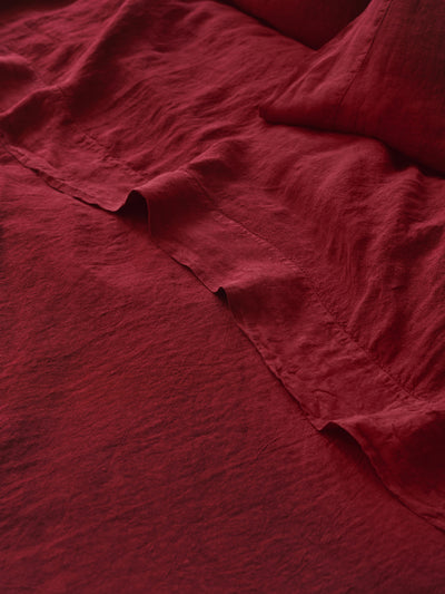 Rhubarb Linen Blend Flat Sheet