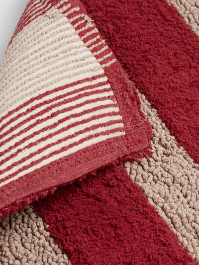 Sandstone Red Pembroke Stripe Cotton Bath Mat