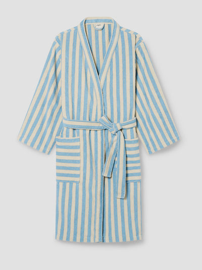 Coastal Blue Pembroke Stripe Cotton Robe