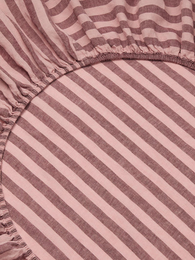 Rhubarb & Rose Pembroke Stripe Linen Blend Fitted Sheet
