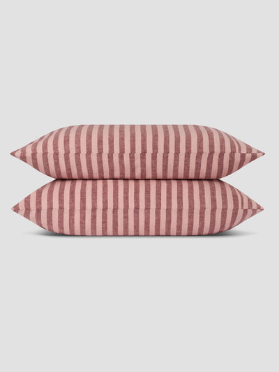 Rhubarb & Rose Pembroke Stripe Linen Blend Pillowcases (Pair) - alternate image