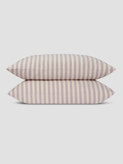 Elderberry Pembroke Stripe Linen Blend Pillowcase (Pair)