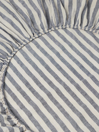 Atlantic Pembroke Stripe Linen Blend Fitted Sheet