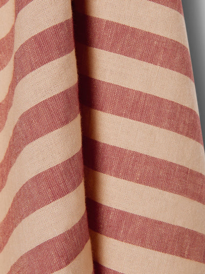 Sandstone Red Pembroke Stripe Linen Blend Tea Towel