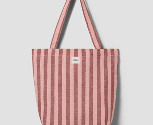 Rhubarb & Rose Pembroke Stripe Linen Blend Tote Bag