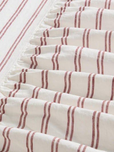 Cantonnière en mélange de lin Rhubarb Kemptown Stripe