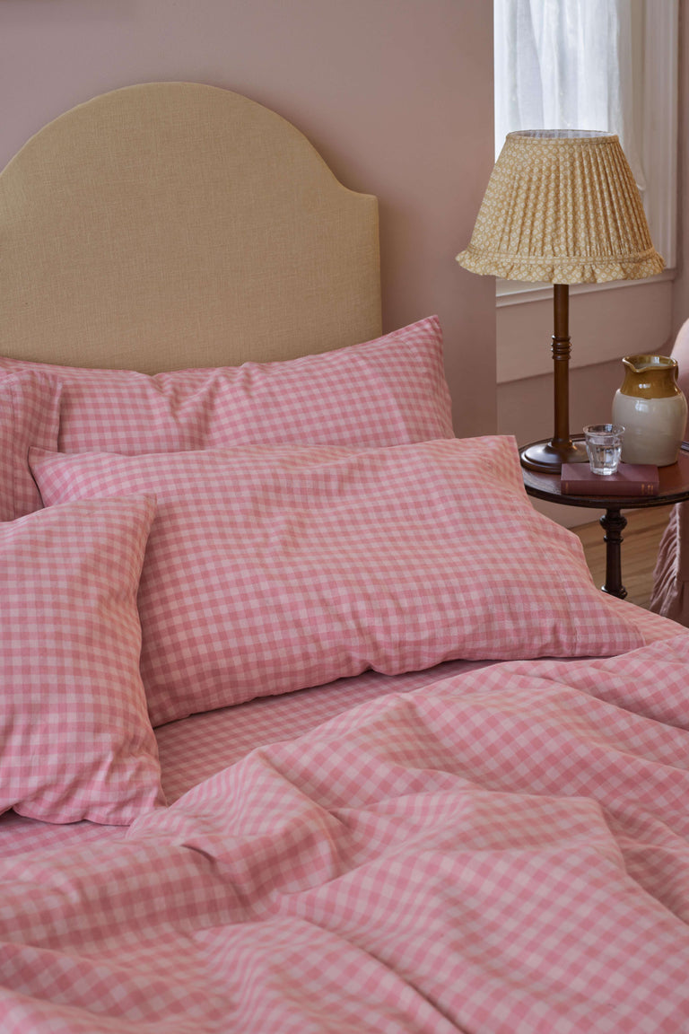 Dusty Pink Drenched Gingham bedding