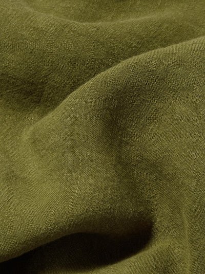 Botanical Green Linen Blend Flat Sheet