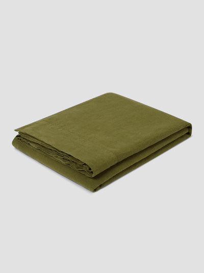 Botanical Green Linen Blend Flat Sheet