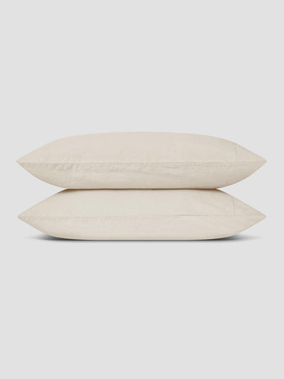 Pearl Linen Blend Square Pillowcases (Pair)