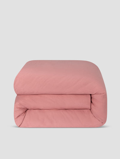 Dusty Pink Linen Blend Duvet Cover - alternate image