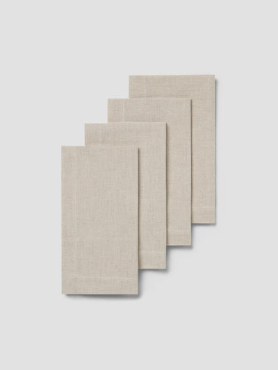 Lot de 4 serviettes de table en mélange lin et avoine