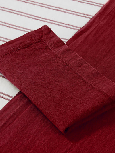 Serviettes en mélange lin et rhubarbe - Lot de 4