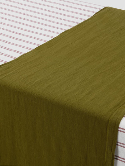 Botanical Green Linen Blend Table Runner - alternate image