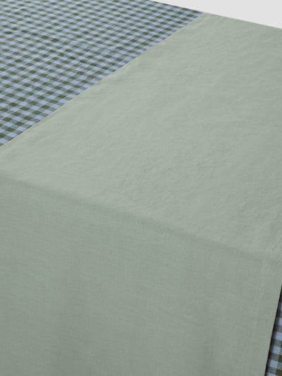 Sage Green 100% Linen Table Runner