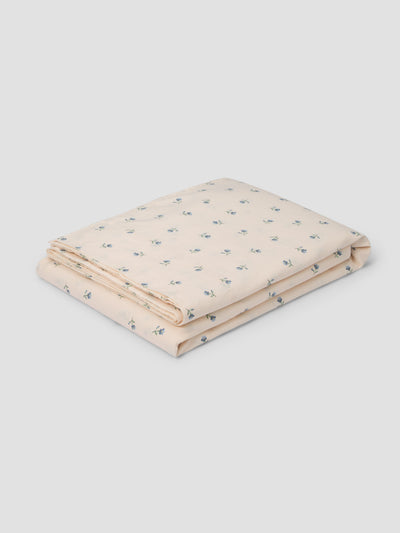 Dusk Blue Posy Bud Linen Blend Flat Sheet - alternate image
