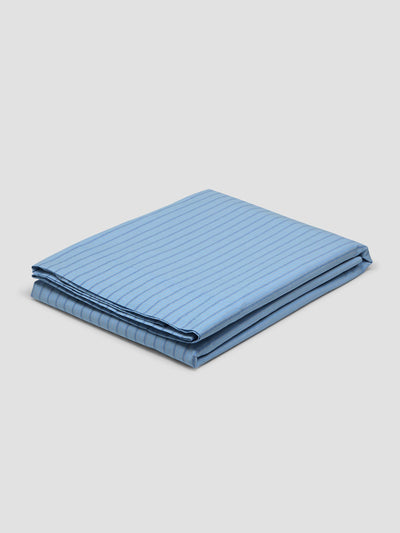 Pale Blue Favourite Shirt Stripe Cotton Flat Sheet