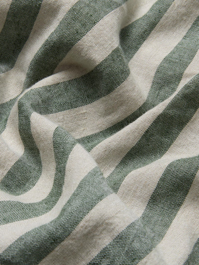 Fern Green Pembroke Stripe Linen Blend Pillowcases (Pair)