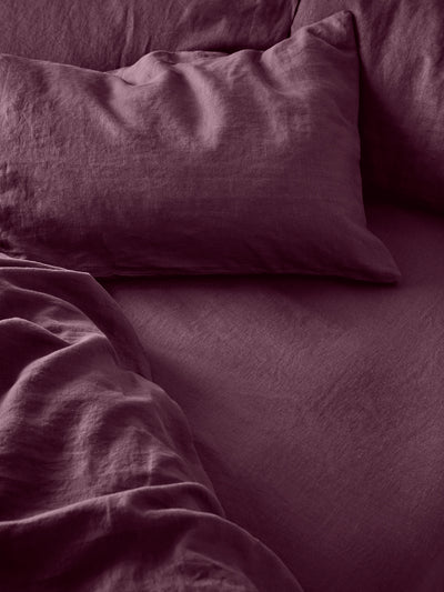 Berry 100% Linen Fitted Sheet