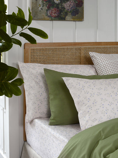 Cream Spring Sprig Cotton Pillowcases (Pair)