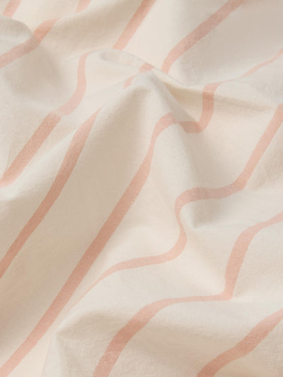 Blush Pink Kids Slumber Stripe Cotton Fitted Sheet - alternate image
