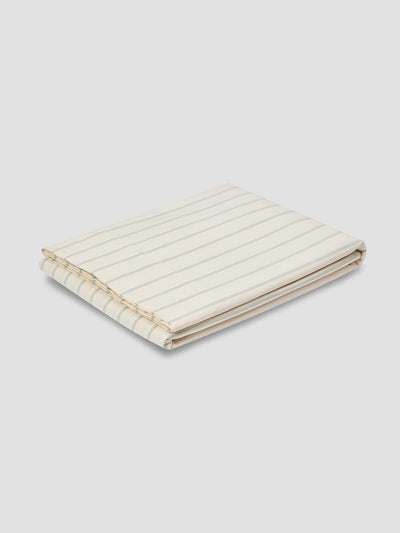Mellow Green Slumber Stripe Cotton Flat Sheet - alternate image
