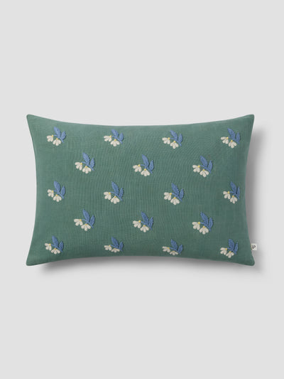 Elm Green Snowdrop Embroidered Filled Cushion