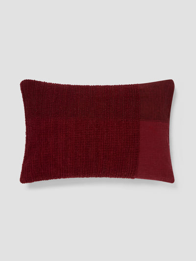 Rhubarb Soft Cross Weave Wool Rectangle Cushion Cover