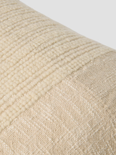 Cream & Oatmeal Soft Cross Weave Wool Square Cushion Cover