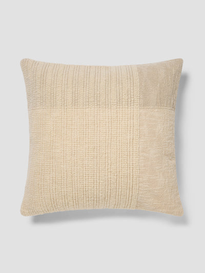 Cream & Oatmeal Soft Cross Weave Wool Square Cushion Cover
