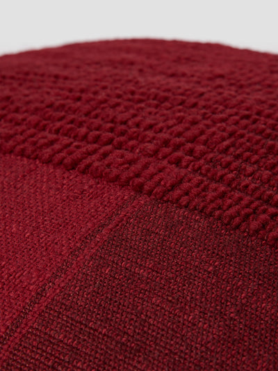 Rhubarb Soft Cross Weave Wool Square Cushion Cover