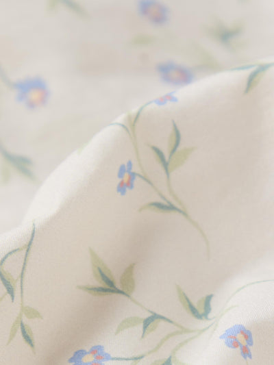Cream Spring Sprig Cotton Fitted Sheet - alternate image