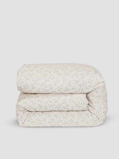Cream Spring Sprig Cotton Duvet Cover