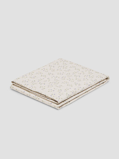 Cream Spring Sprig Cotton Flat Sheet