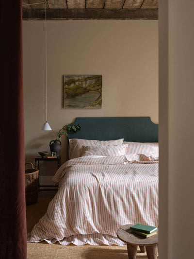 Red Clayton Stripe Brushed Cotton Duvet Cover - alternate image