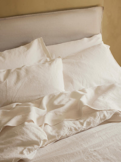 Pearl Linen Blend Square Pillowcases (Pair)