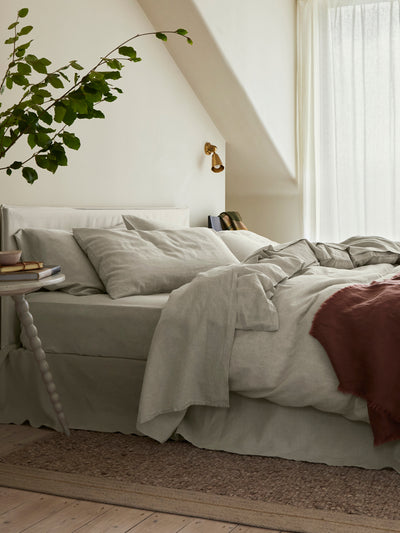 Oatmeal 100% Linen Duvet Cover - alternate image