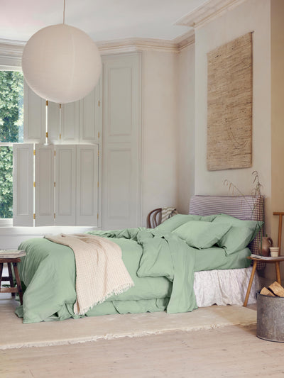 Sage Green Linen Blend Duvet Cover