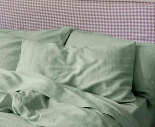 Sage Green Linen Blend Pillowcases (Pair)