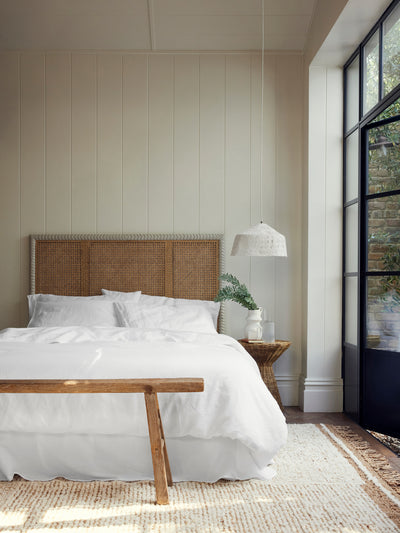 Weiße Bettdecke aus 100 % Leinen - alternate image