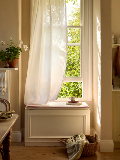 White Linen Blend Curtain (Pair) - alternate image