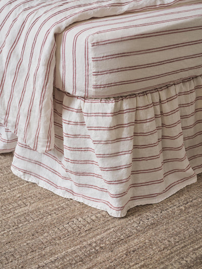 Cantonnière en mélange de lin Rhubarb Kemptown Stripe