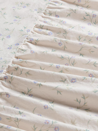 Cantonnière en coton à motifs de brindilles printanières crème