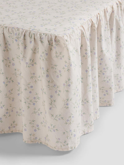 Cantonnière en coton à motifs de brindilles printanières crème