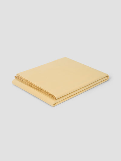 Butter Yellow Washed Cotton Percale Flat Sheet