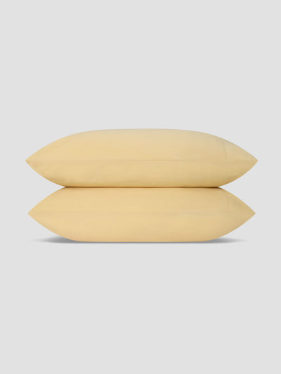 Butter Yellow Washed Cotton Percale Pillowcases (Pair) - alternate image